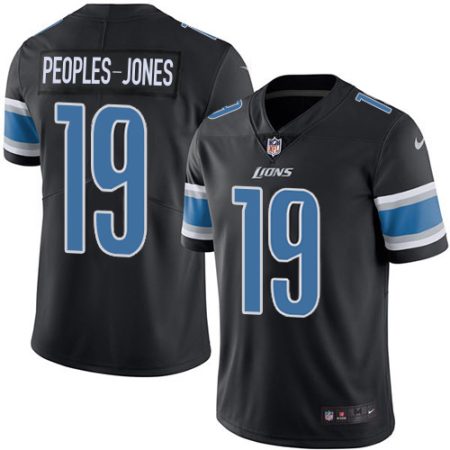 Lions #19 Donovan Peoples-Jones Black Men's Stitched NFL Limited Rush Jersey