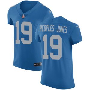 wholesale Lions #19 Donovan Peoples-Jones Blue Throwback Men's Stitched NFL Vapor Untouchable Elite Jersey