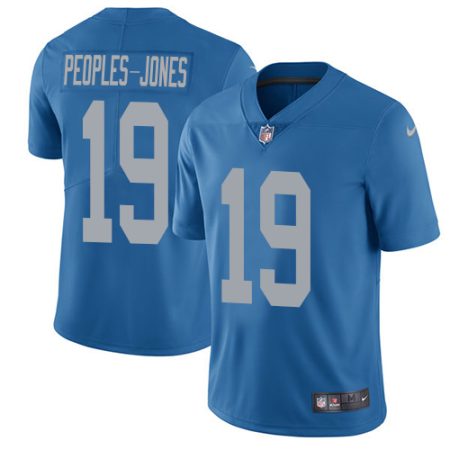 wholesale Lions #19 Donovan Peoples-Jones Blue Throwback Men's Stitched NFL Vapor Untouchable Limited Jersey