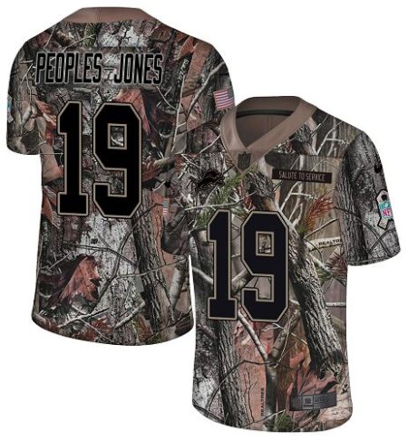 Lions #19 Donovan Peoples-Jones Camo Men's Stitched NFL Limited Rush Realtree Jersey