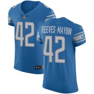 Lions #42 Jalen Reeves-Maybin Blue Team Color Men's Stitched NFL Vapor Untouchable Elite Jersey