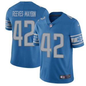 Lions #42 Jalen Reeves-Maybin Blue Team Color Men's Stitched NFL Vapor Untouchable Limited Jersey