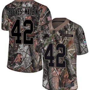 Lions #42 Jalen Reeves-Maybin Camo Men's Stitched NFL Limited Rush Realtree Jersey