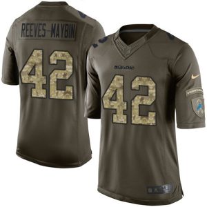 Lions #42 Jalen Reeves-Maybin Green Men's Stitched NFL Limited 2024 Salute to Service Jersey