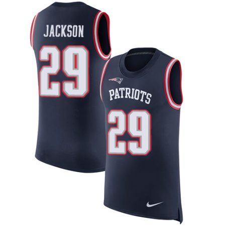 patriots #29 j.c. jackson navy blue team color men's stitched nfl limited rush tank top wholesale jersey