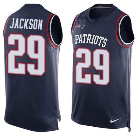 Patriots #29 J.C. Jackson Navy Blue Team Color Men's Stitched NFL Limited Tank Top Jersey