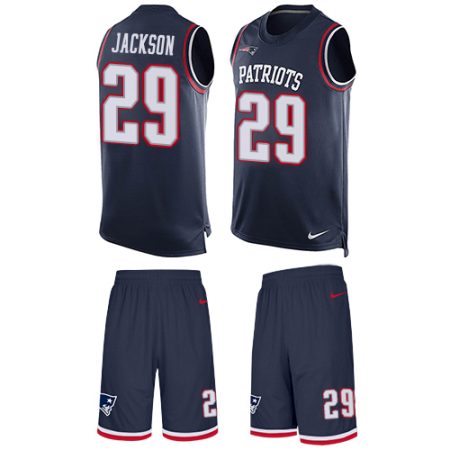 Patriots #29 J.C. Jackson Navy Blue Team Color Men's Stitched NFL Limited Tank Top Suit Jersey