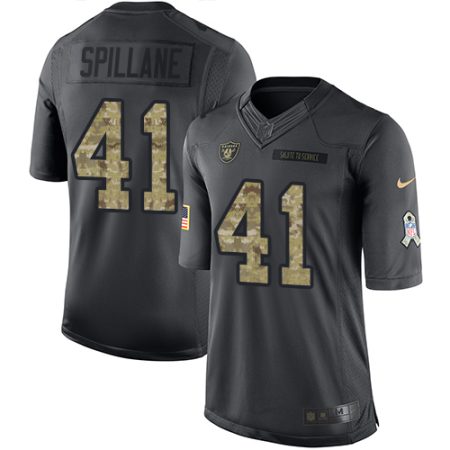 Raiders #41 Robert Spillane Black Men's Stitched NFL Limited 2024 Salute To Service Jersey