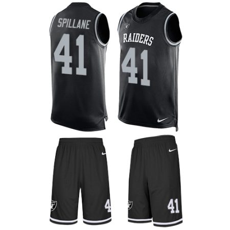 cheap Raiders #41 Robert Spillane Black Team Color Men's Stitched NFL Limited Tank Top Suit Jersey