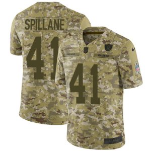 Raiders #41 Robert Spillane Camo Men's Stitched NFL Limited 2024 Salute To Service Jersey