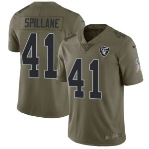 Raiders #41 Robert Spillane Olive Men's Stitched NFL Limited 2024 Salute To Service Jersey