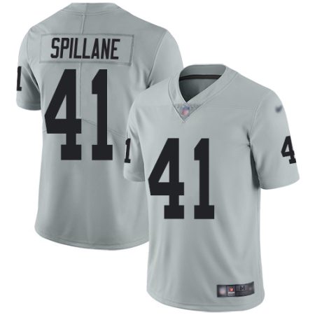 Raiders #41 Robert Spillane Silver Men's Stitched NFL Limited Inverted Legend Jersey