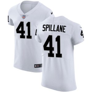 raiders #41 robert spillane white men's stitched nfl vapor untouchable elite wholesale jersey