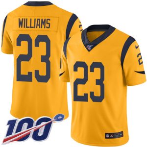 Rams #23 Kyren Williams Gold Men's Stitched NFL Limited Rush Jersey