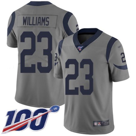 Rams #23 Kyren Williams Gray Men's Stitched NFL Limited Inverted Legend 100th Season Jersey