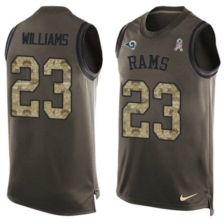 Rams #23 Kyren Williams Green Men's Stitched NFL Limited Salute To Service Tank Top Jersey