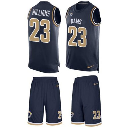 Rams #23 Kyren Williams Navy Blue Team Color Men's Stitched NFL Limited Tank Top Suit Jersey