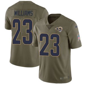 Rams #23 Kyren Williams Olive Men's Stitched NFL Limited 2024 Salute to Service Jersey