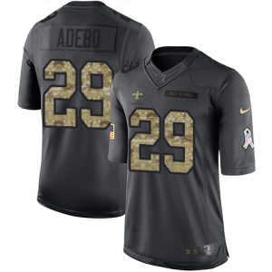 Saints #29 Paulson Adebo Black Men's Stitched NFL Limited 2024 Salute To Service Jersey