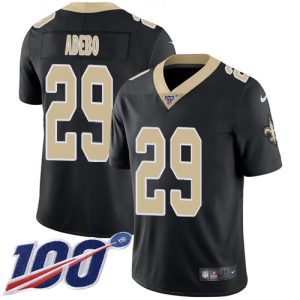 Saints #29 Paulson Adebo Black Team Color Men's Stitched NFL 100th Season Vapor Limited Jersey