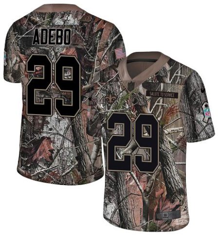 Saints #29 Paulson Adebo Camo Men's Stitched NFL Limited Rush Realtree Jersey