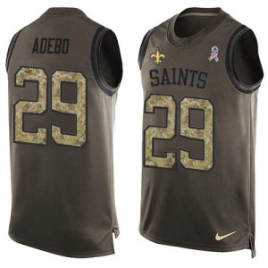 wholesale Saints #29 Paulson Adebo Green Men's Stitched NFL Limited Salute To Service Tank Top Jersey