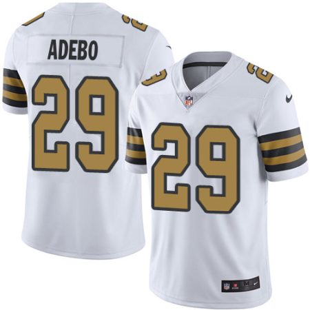 Saints #29 Paulson Adebo White Men's Stitched NFL Limited Rush Jersey