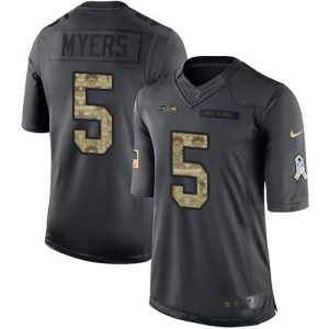 Seahawks #5 Jason Myers Black Men's Stitched NFL Limited 2024 Salute to Service Jersey