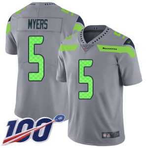 Seahawks #5 Jason Myers Gray Men's Stitched NFL Limited Inverted Legend 100th Season Jersey