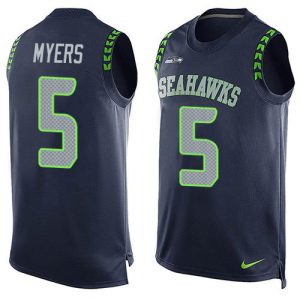 Seahawks #5 Jason Myers Steel Blue Team Color Men's Stitched NFL Limited Tank Top Jersey