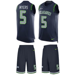 seahawks #5 jason myers steel blue team color men's stitched nfl limited tank top suit wholesale jersey