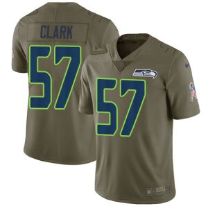 seahawks #57 frank clark olive men's stitched nfl limited 2024 salute to service cheap jersey