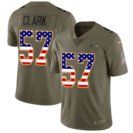 seahawks #57 frank clark olive/usa flag men's stitched nfl limited 2024 salute to service cheap jersey