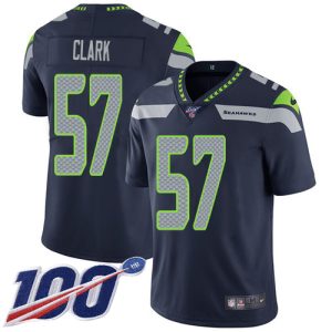 seahawks #57 frank clark steel blue team color men's stitched nfl 100th season vapor untouchable limited cheap jersey