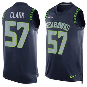 wholesale Seahawks #57 Frank Clark Steel Blue Team Color Men's Stitched NFL Limited Tank Top Jersey