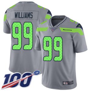 Seahawks #99 Leonard Williams Gray Men's Stitched NFL Limited Inverted Legend 100th Season Jersey