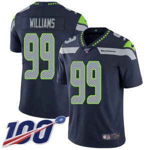 wholesale Seahawks #99 Leonard Williams Steel Blue Team Color Men's Stitched NFL 100th Season Vapor Untouchable Limited Jersey