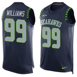 Seahawks #99 Leonard Williams Steel Blue Team Color Men's Stitched NFL Limited Tank Top Jersey