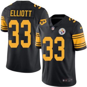 Steelers #33 Jalen Elliott Black Men's Stitched NFL Limited Rush Jersey