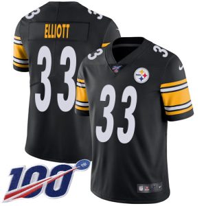 Steelers #33 Jalen Elliott Black Team Color Men's Stitched NFL 100th Season Vapor Limited Jersey