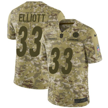 Steelers #33 Jalen Elliott Camo Men's Stitched NFL Limited 2024 Salute To Service Jersey