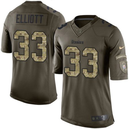 wholesale Steelers #33 Jalen Elliott Green Men's Stitched NFL Limited 2024 Salute to Service Jersey