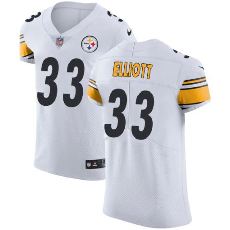 Steelers #33 Jalen Elliott White Men's Stitched NFL Vapor Untouchable Elite Jersey