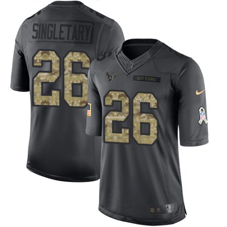 Texans #26 Devin Singletary Black Men's Stitched NFL Limited 2024 Salute to Service Jersey