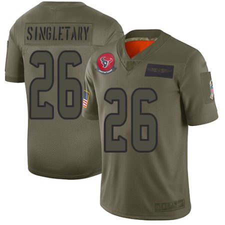 Texans #26 Devin Singletary Camo Men's Stitched NFL Limited 2024 Salute To Service Jersey