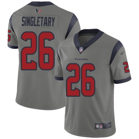 Texans #26 Devin Singletary Gray Men's Stitched NFL Limited Inverted Legend Jersey