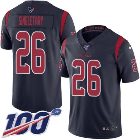 wholesale Texans #26 Devin Singletary Navy Blue Men's Stitched NFL Limited Rush 100th Season Jersey