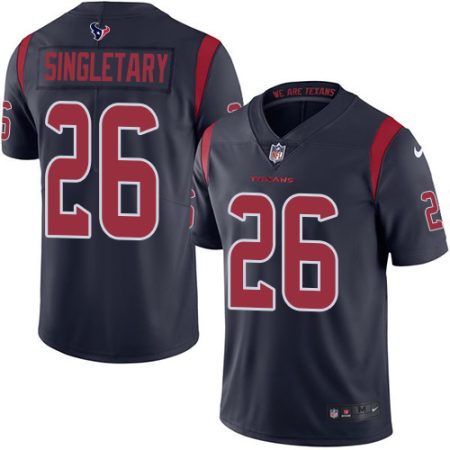 Texans #26 Devin Singletary Navy Blue Men's Stitched NFL Limited Rush Jersey