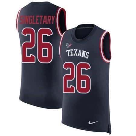 wholesale Texans #26 Devin Singletary Navy Blue Team Color Men's Stitched NFL Limited Rush Tank Top Jersey