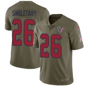 cheap Texans #26 Devin Singletary Olive Men's Stitched NFL Limited 2024 Salute To Service Jersey